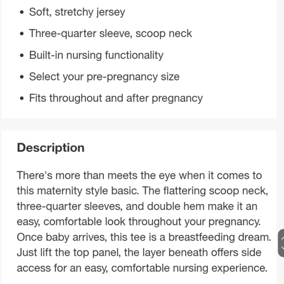 ISABEL MATERNITY BY INGRID Nursing Friendly 3/4 Sleeve Gray Womens Size M - Picture 7 of 8